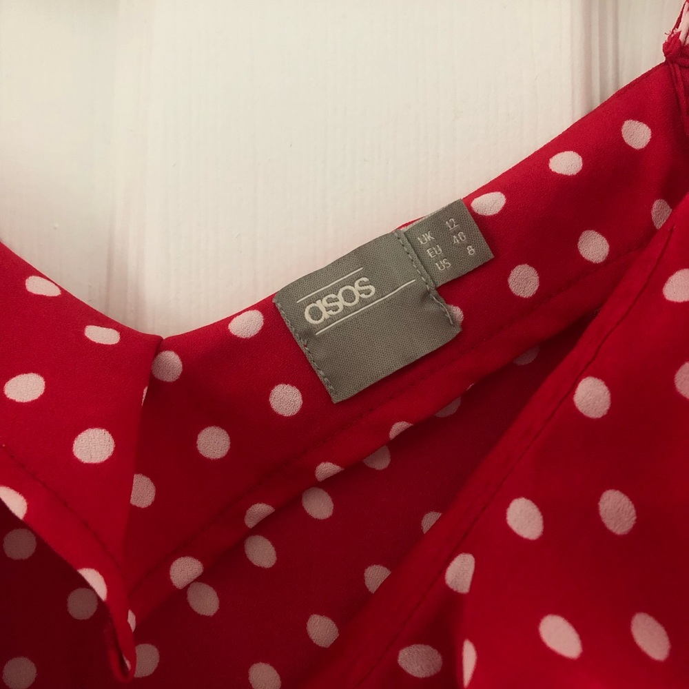 Strappy Spot Ruffle Mini Dress • ASOS - Picture 2 of 5
